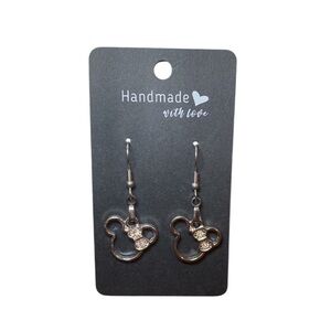 Handmade Silver Minnie Mouse Earrings